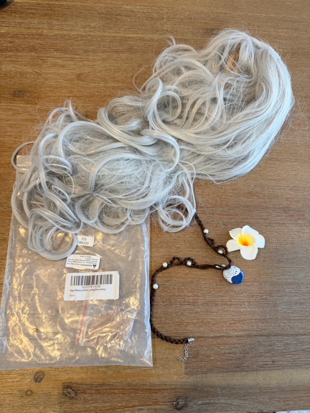 Gray/white Synthetic Wavy Wig - Women Accessories